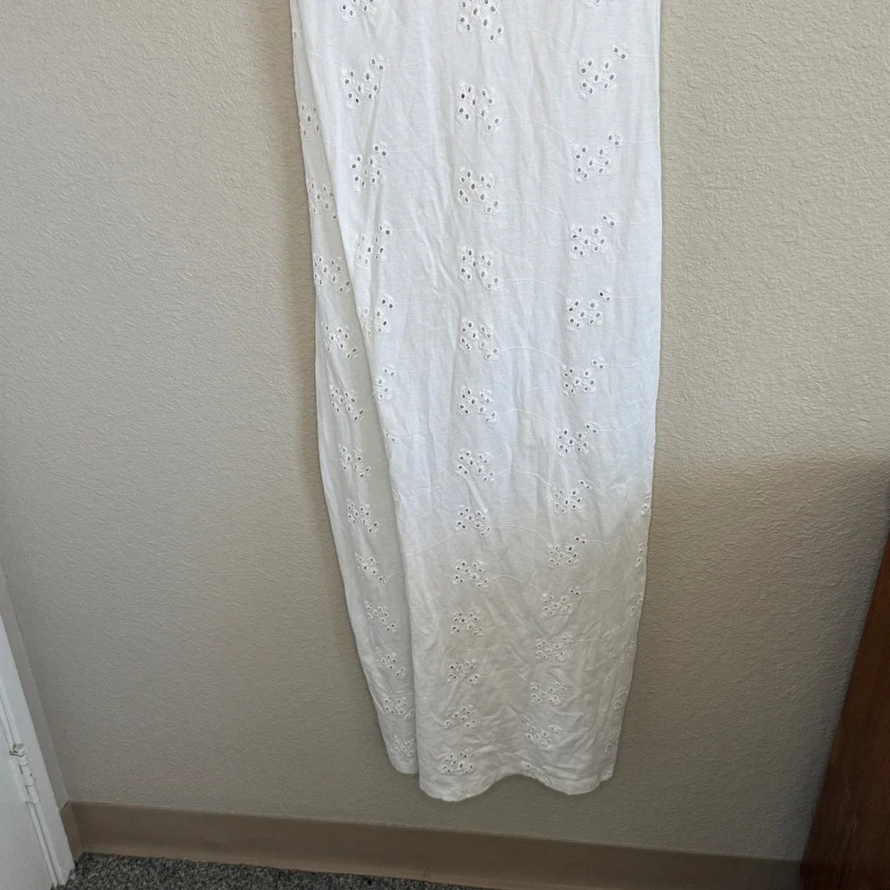 Asos Womens 4 Babydoll White Maxi Dress Eyelet Millkmaid Coquette Country Dainty - Picture 7 of 14